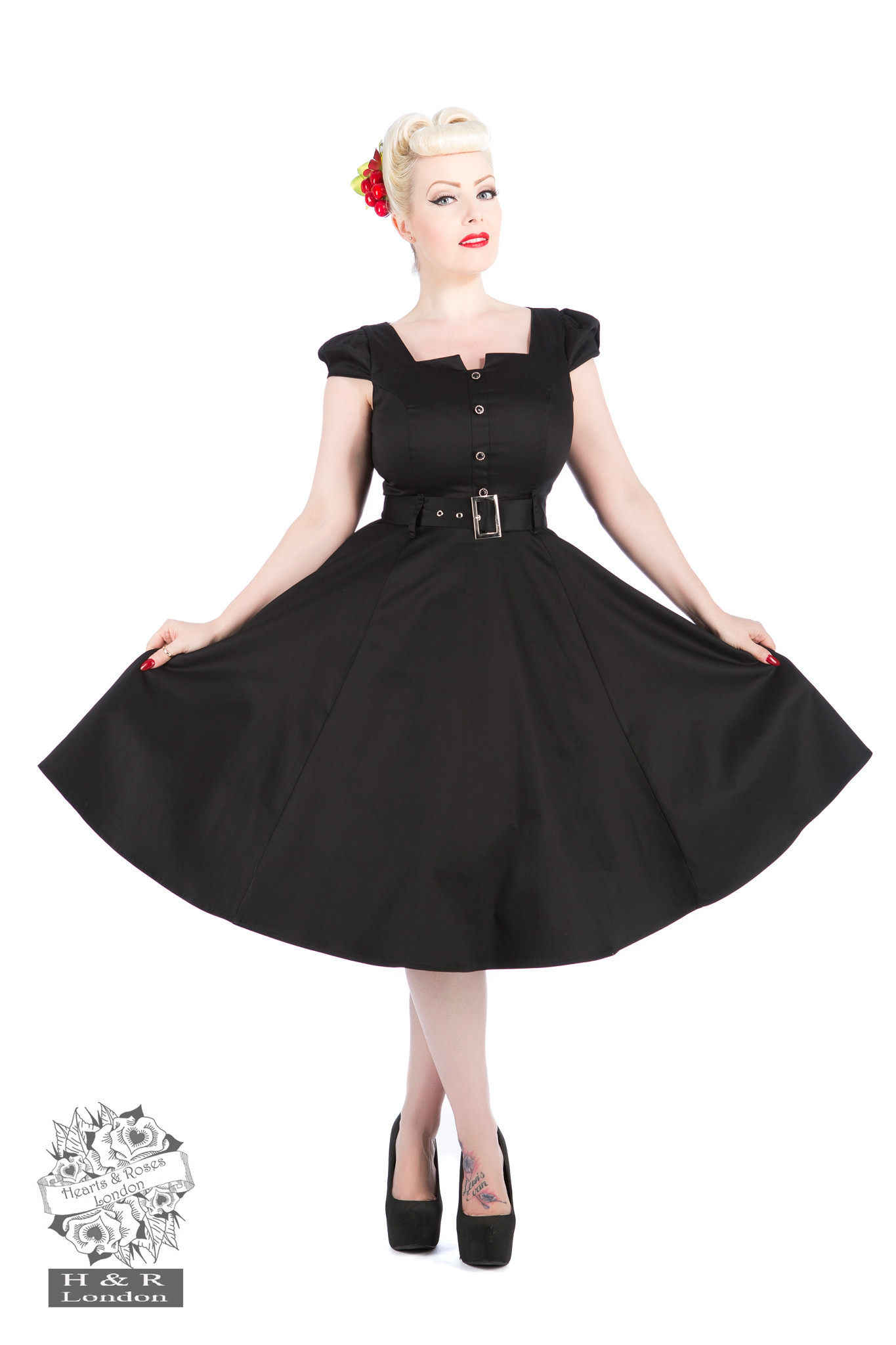 Black Lydia Tea Dress